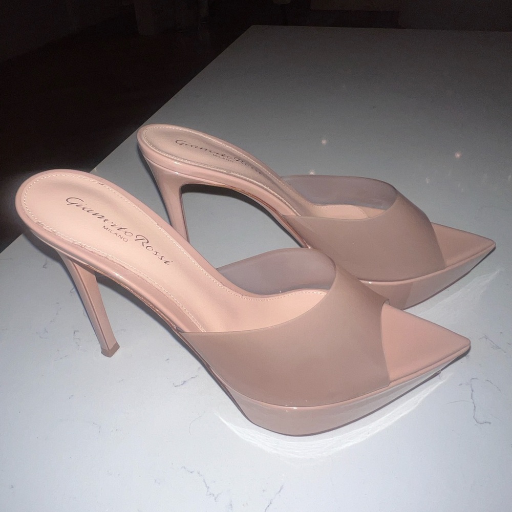 Gianvito Rossi Betty Glass Mules 85 Size 37